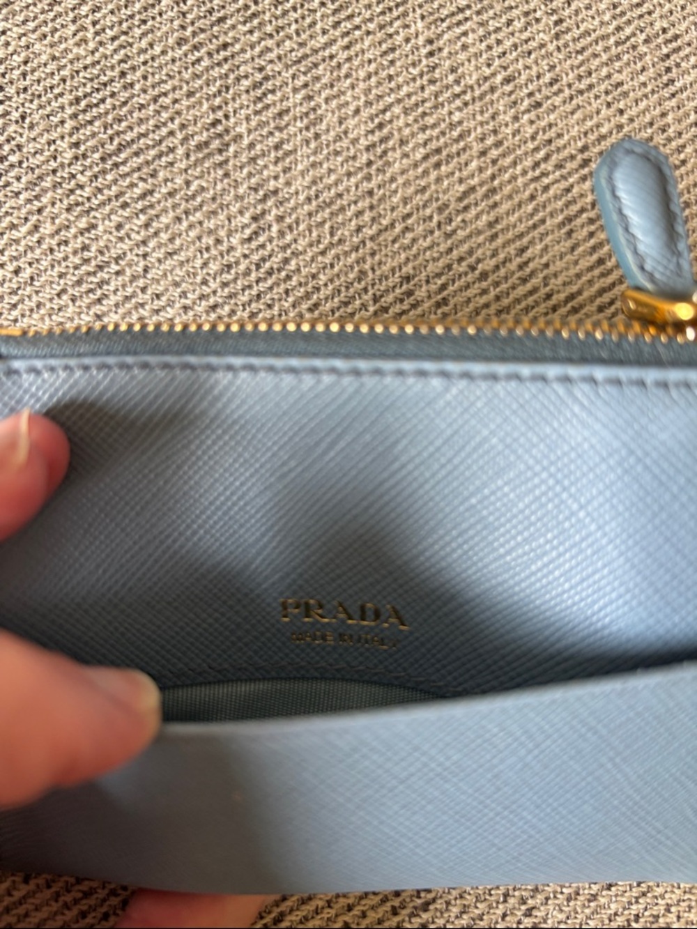 PRADA Saffiano Leather Blue Card Holder / Wallet with COA and Box! - Picture 5 of 8